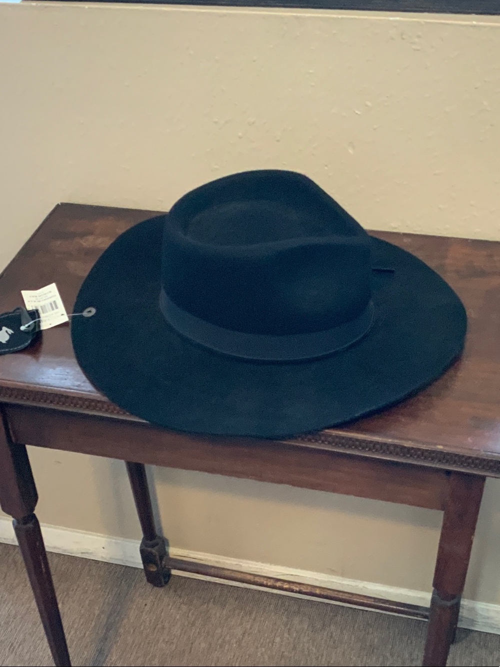Peter Grimm Black Wide-Brim Fedora Hat